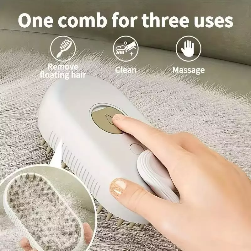 Escova a Vapor para Gatos 3 em 1