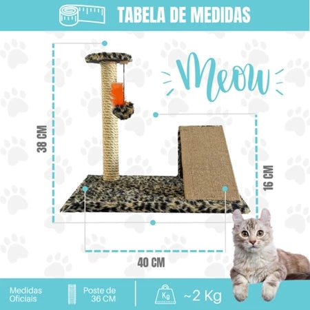 Arranhador Gato Poste com Rampa Mola Maluca com Brinquedo Exclusivo
