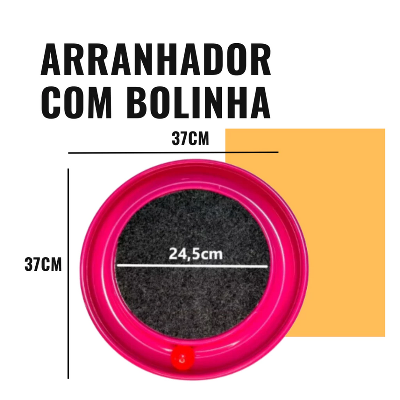 Arranhador para Gatos Redondo com Bolinha Interativo